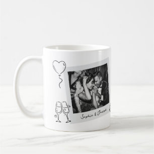Whimsische Romantische Lijnkunst en Trouwfoto's Koffiemok