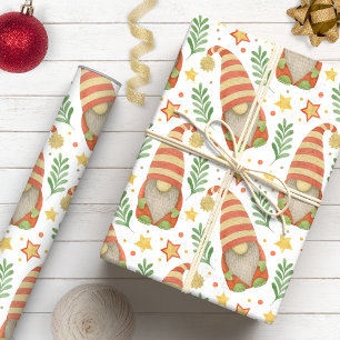 Whimsische Scandinavische Kabouters Kerstmis Cadeaupapier