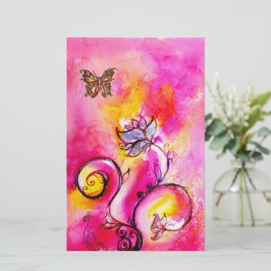 WHIMSISCHE STROMEN EN BUTTERFLIES BRIEFPAPIER (Staand voorkant)