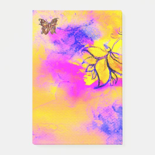 WHIMSISCHE STROOM EN BUTTERFLES Roze Blauw Geel Post-it® Notes (Voorkant)