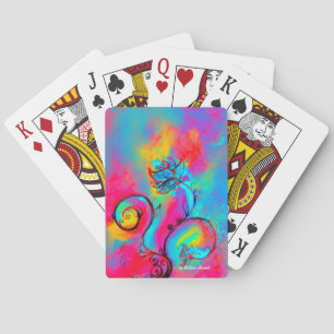 WHIMSISCHE STROOMSTROMEN ZWEMEN Roze Geel Blauw Pokerkaarten
