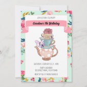 Whimsische Thee Partij Uitnodiging (Voorkant)