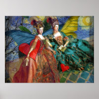 Whimsische Vlinder Vrouwen Tweelingen Blauwe Colla