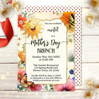 Whimsische vrolijke Moederdag brunch Kaart
