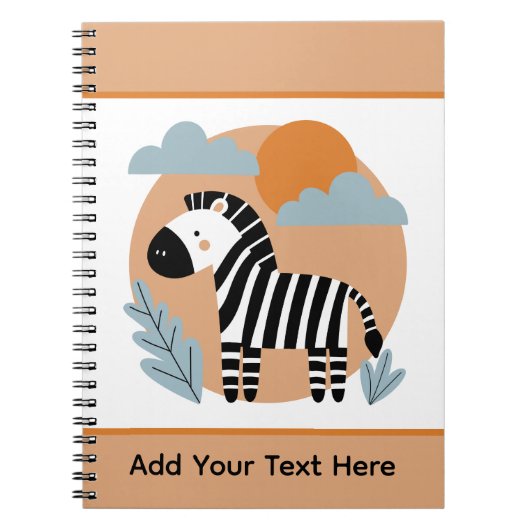 Whimsische zebra Scandinavische invloeden Notitieboek (Voorkant)