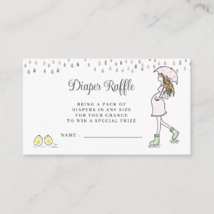 Whimsische zwangere moeder baby shower luier raffl informatiekaartje