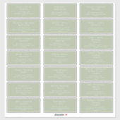 Whimssage Script Sage Mariage Étiquettes de adress (Feuille)