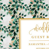 Whimssal Floral Deep Green Et Gold Livre d'invités