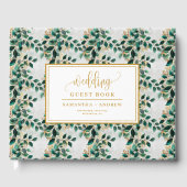 Whimssal Floral Deep Green Et Gold Livre d'invités (Recto)