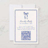 Whimssc, bleu Main dessinée Mariage QR code Rsvp (Devant)