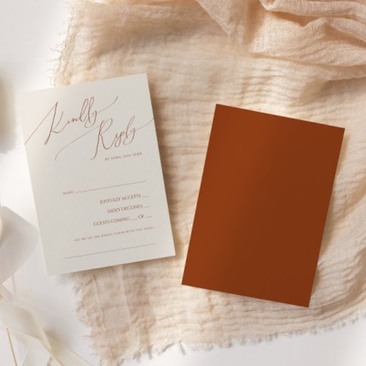 Whimssert Terracotta Demande de Chanson Carte RSVP