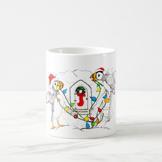 Whimssical Christmas Alaska Wildlife Coffee Mug (Centre)