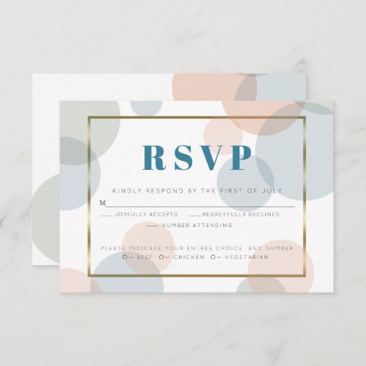 Whimsstel Pastel Confetti Points Repas Choix RSVP (Devant / Derrière)