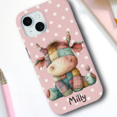 Whimsstel Pastel Patchwork Cow Ajouter Nom personn