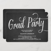 Whimsy Afstudeerder Party | Uitnodiging tot Afstud (Voorkant / Achterkant)