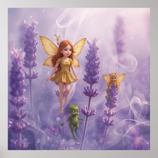 Whimsy Among the Purple Blooms Poster (Voorkant)