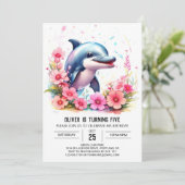 Whimsy Baby Dauphin Invitation d'anniversaire (Debout devant)