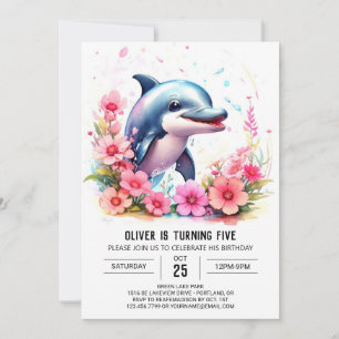 Whimsy Baby Dauphin Invitation d'anniversaire