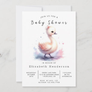 Whimsy bewerkbaar Swan-Baby shower Kaart