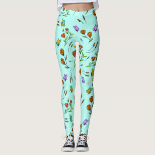 Whimsy Bloom Bloem Vlinder Patroon Leggings