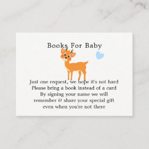 Whimsy Deer Hearts Winter Baby shower Boek Verzoek Informatiekaartje