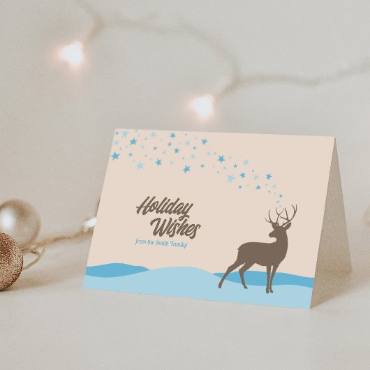 Whimsy deer Vacances Voeux Folles Carte de voeux