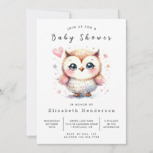 Whimsy Digital Owl-Baby shower Kaart