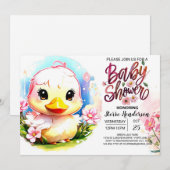 Whimsy Duckling Baby shower Kaart (Voorkant / Achterkant)