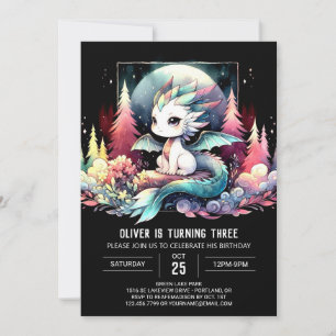 Whimsy Elegant Dragon Verjaardag Kaart