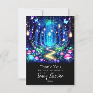 Whimsy Elegant Enchanted Forest Baby shower Bedankkaart