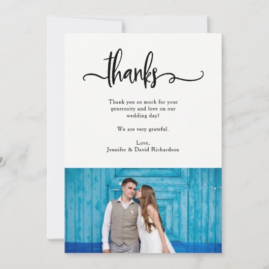 Whimsy en Charm | Twee foto-bruiloft Dank u Bedankkaart (Achterkant)