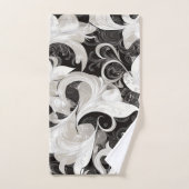 Whimsy en noir et crème Baroque (Serviette à main)