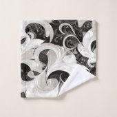 Whimsy en noir et crème Baroque (Gant de toilette)