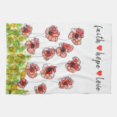Whimsy Faith Hope et Love Poppies Serviette de cui (Horizontal)