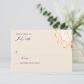 Whimsy floral bruiloft-kaarten RSVP kaartje (Staand voorkant)