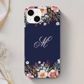 Whimsy Floral Monogram Navy Case-Mate iPhone Case