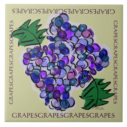 Whimsy Grapes Tegeltje (Voorkant)