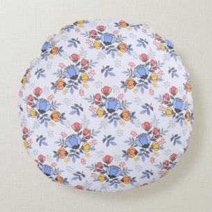 Whimsy Hand getrokken bloemen rond kussen