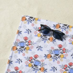 Whimsy Hand Getrokken Bloemen Strandlaken