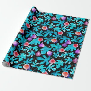 Whimsy Hand-getrokken Waterverf Vijgen Fruit Blade Cadeaupapier