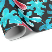 Whimsy Hand-getrokken Waterverf Vijgen Fruit Blade Cadeaupapier (Rol Hoek)