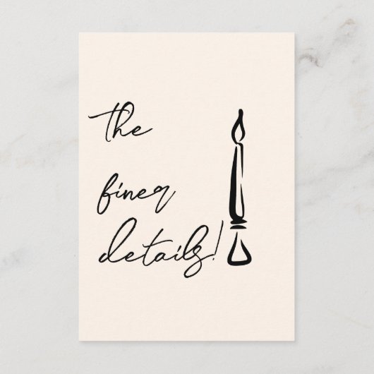 Whimsy Hand Written Drawn Quirky Wedding Details Informatiekaartje (Achterkant)