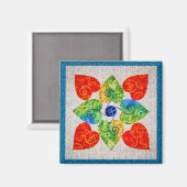 Whimsy Hearts Quilt - Blok #1 Magneet (Voorkant / Achterkant)