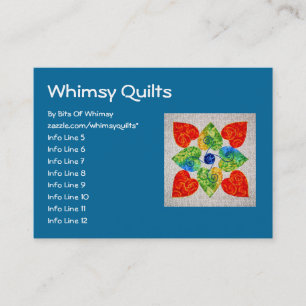 Whimsy Hearts Quilt - Blok #1 Visitekaartje