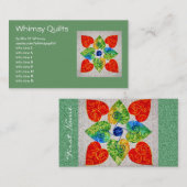 Whimsy Hearts Quilt - Blok #1 Visitekaartje (Voorkant / Achterkant)