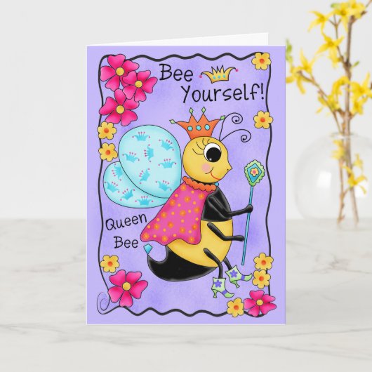Whimsy Honey Bee Friendship Kaart (Gele Bloem)