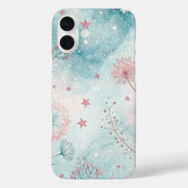 Whimsy in roze en blauw iPhone 16 plus hoesje