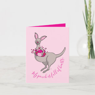 Whimsy kangaroo hearts valentines card feestdagen kaart