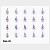 Whimsy kerstboom ronde sticker (Vel)