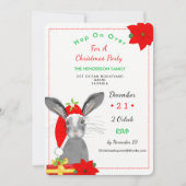 Whimsy KerstBunny Rabbit Invite Kaart (Voorkant)